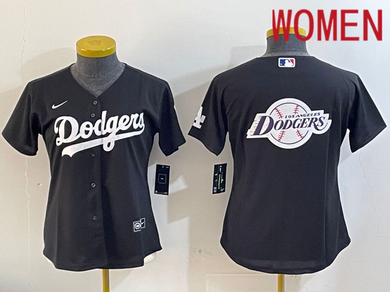 Women Los Angeles Dodgers Blank Black Game 2024 Nike MLB Jersey style 11218